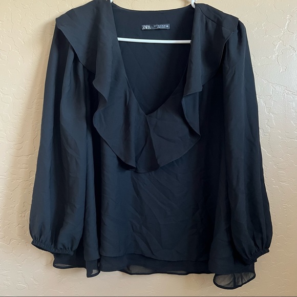 Zara Ruffle Blouse - Size M - Picture 1 of 5